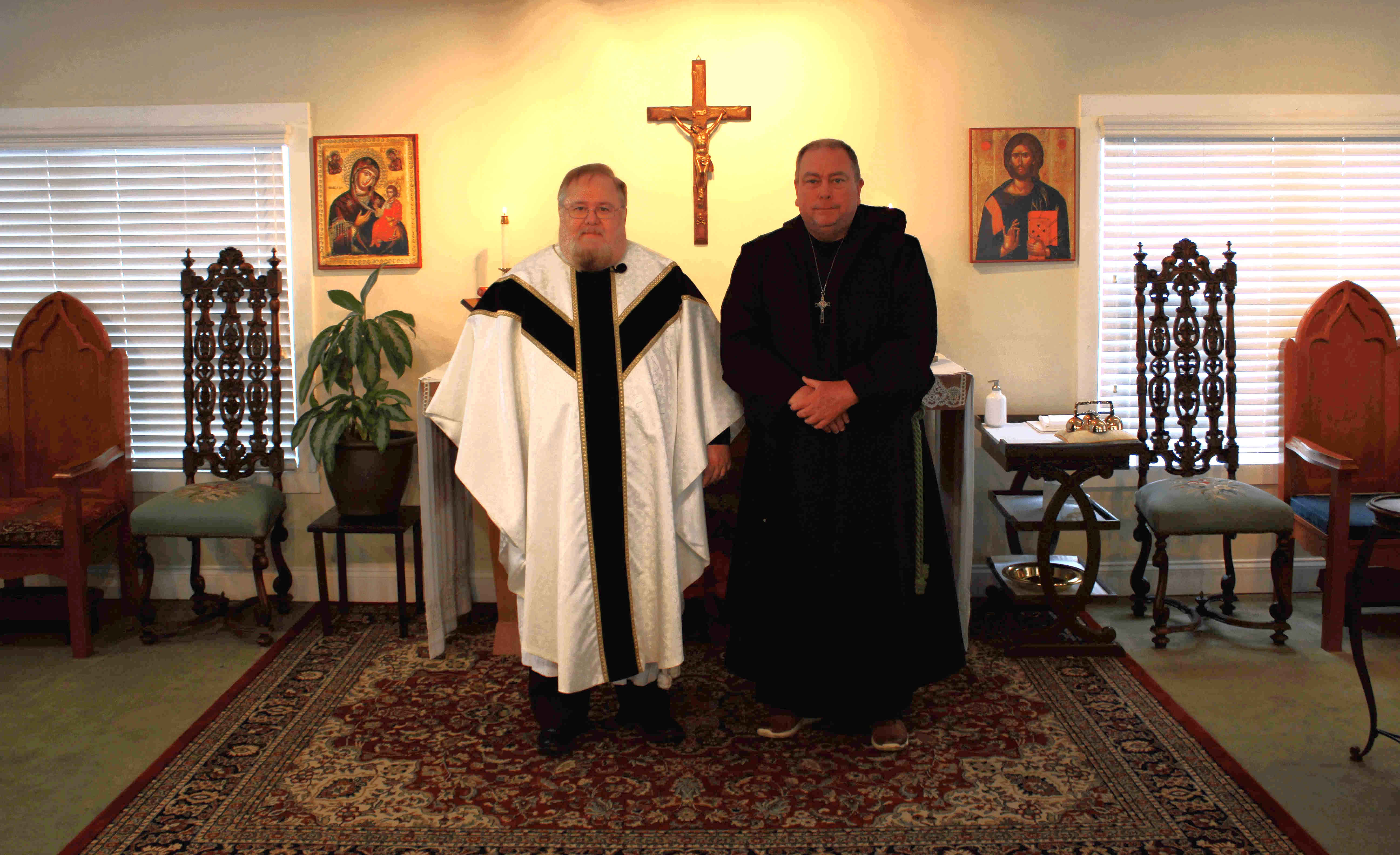 Priest in a church wearing vestments